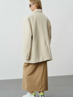 Women Source Unknown Accessories-Hayk Oversized Boyfriend Blazer, Cream