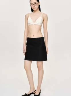 Women Source Unknown Tops-Heart Neck Cotton Bra Top, Canvas