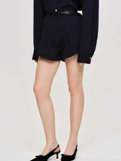 Women Source Unknown Co-Ords-High Rise Angled Shorts, Navy