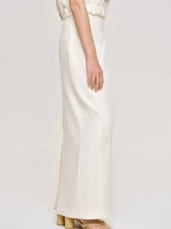 Women Source Unknown Clothing-High Rise Fluid Skirt, Ivory