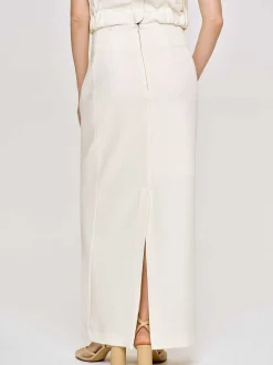 Women Source Unknown Clothing-High Rise Fluid Skirt, Ivory
