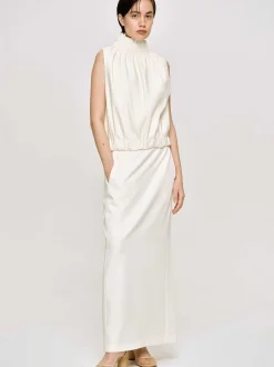 Women Source Unknown Clothing-High Rise Fluid Skirt, Ivory