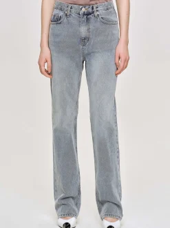 Women Source Unknown Clothing-High-Rise Long Jeans, Ash Blue