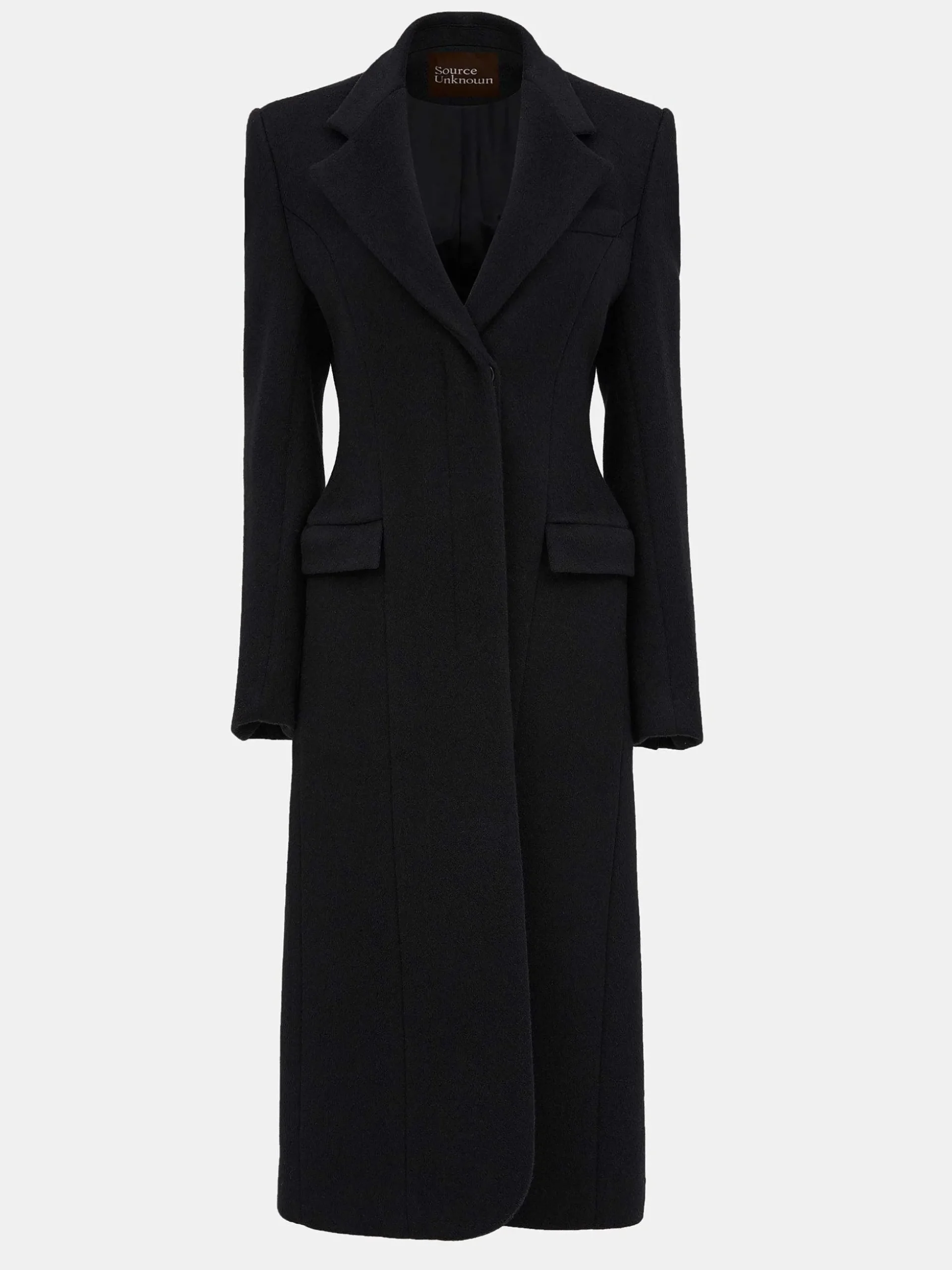 Women Source Unknown Outerwear-Holin Hourglass Coat, Black