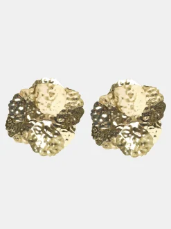 Women Source Unknown Clothing-Irregular Petal Earrings, Gold