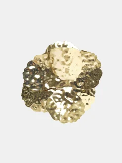 Women Source Unknown Clothing-Irregular Petal Earrings, Gold