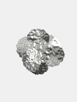 Women Source Unknown Clothing-Irregular Petal Earrings, Silver