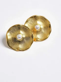 Women Source Unknown Accessories-Jardin Stud Earrings, Gold