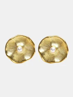 Women Source Unknown Accessories-Jardin Stud Earrings, Gold