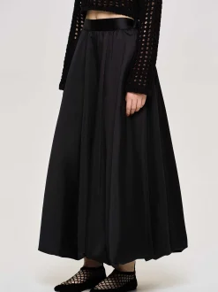 Women Source Unknown Clothing-Kaleido Puffball Skirt, Black