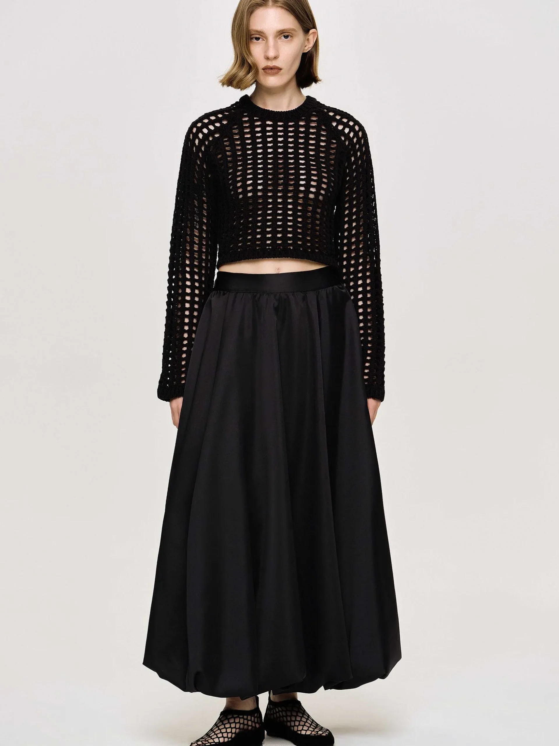 Women Source Unknown Clothing-Kaleido Puffball Skirt, Black