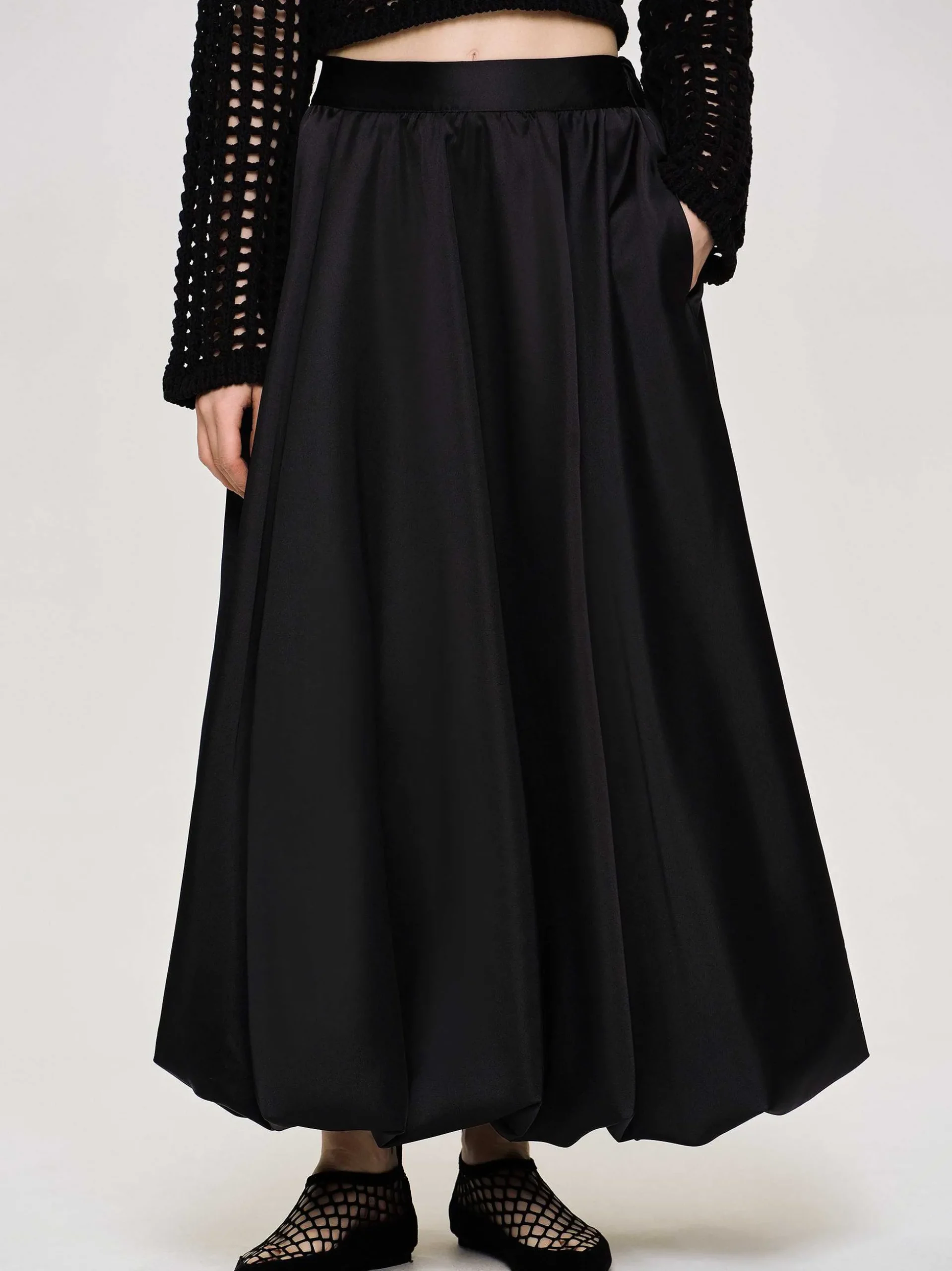 Women Source Unknown Clothing-Kaleido Puffball Skirt, Black