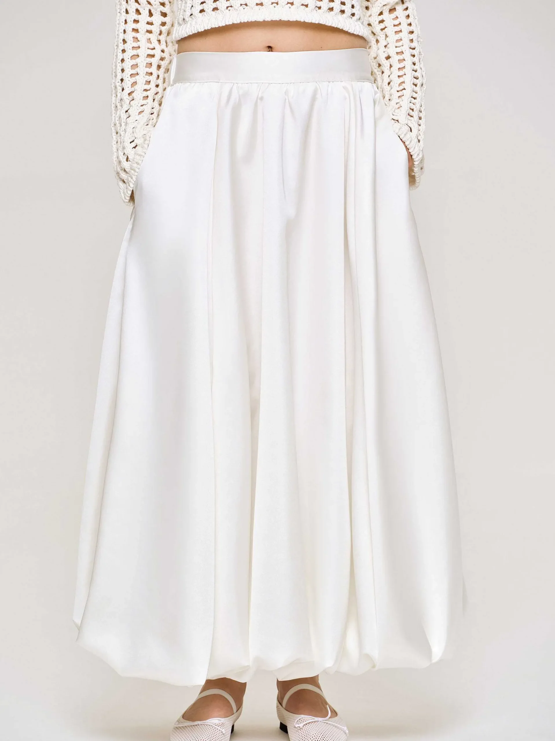 Women Source Unknown Bottoms-Kaleido Puffball Skirt, White