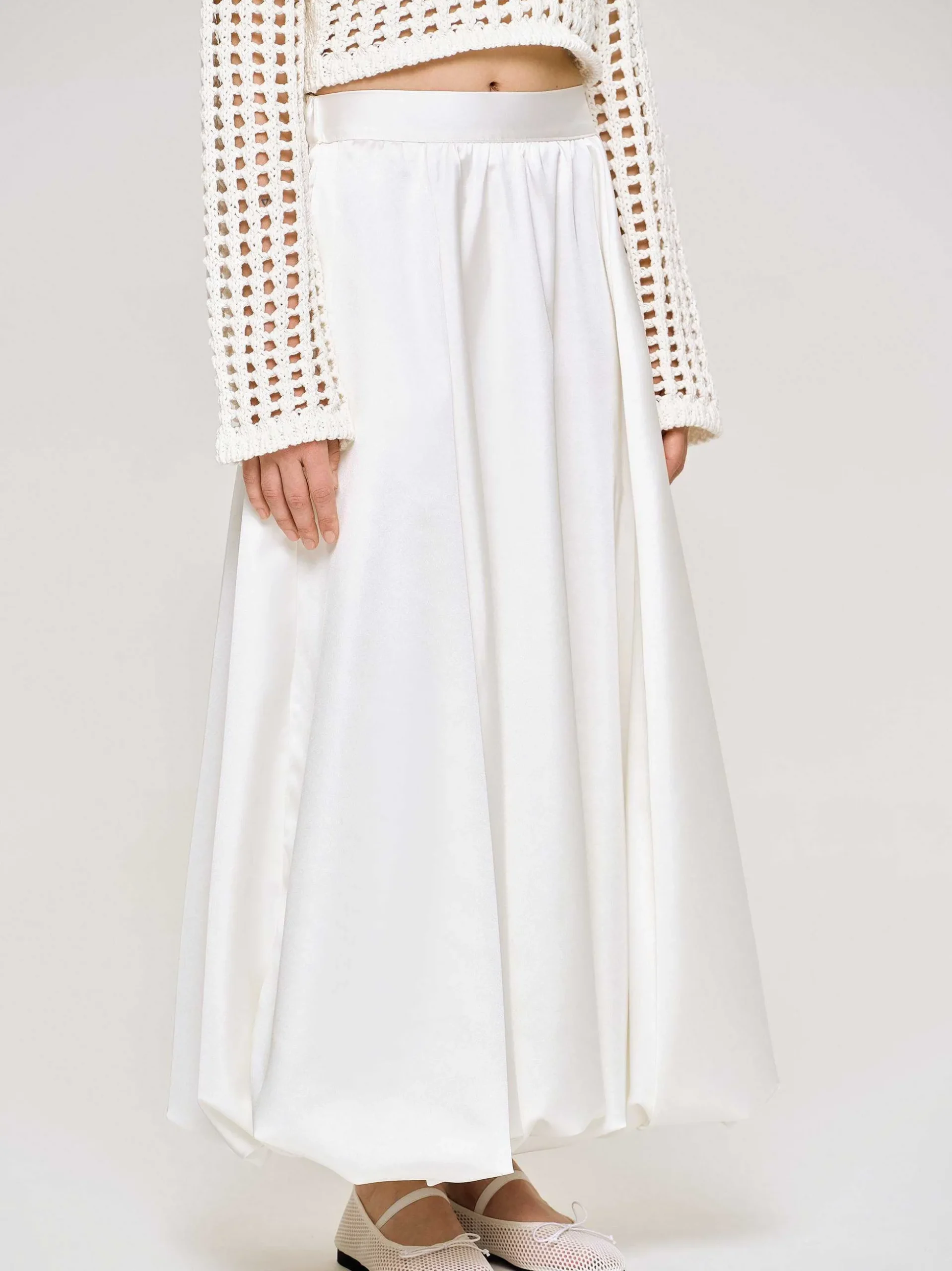 Women Source Unknown Clothing-Kaleido Puffball Skirt, White