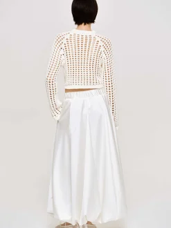 Women Source Unknown Clothing-Kaleido Puffball Skirt, White