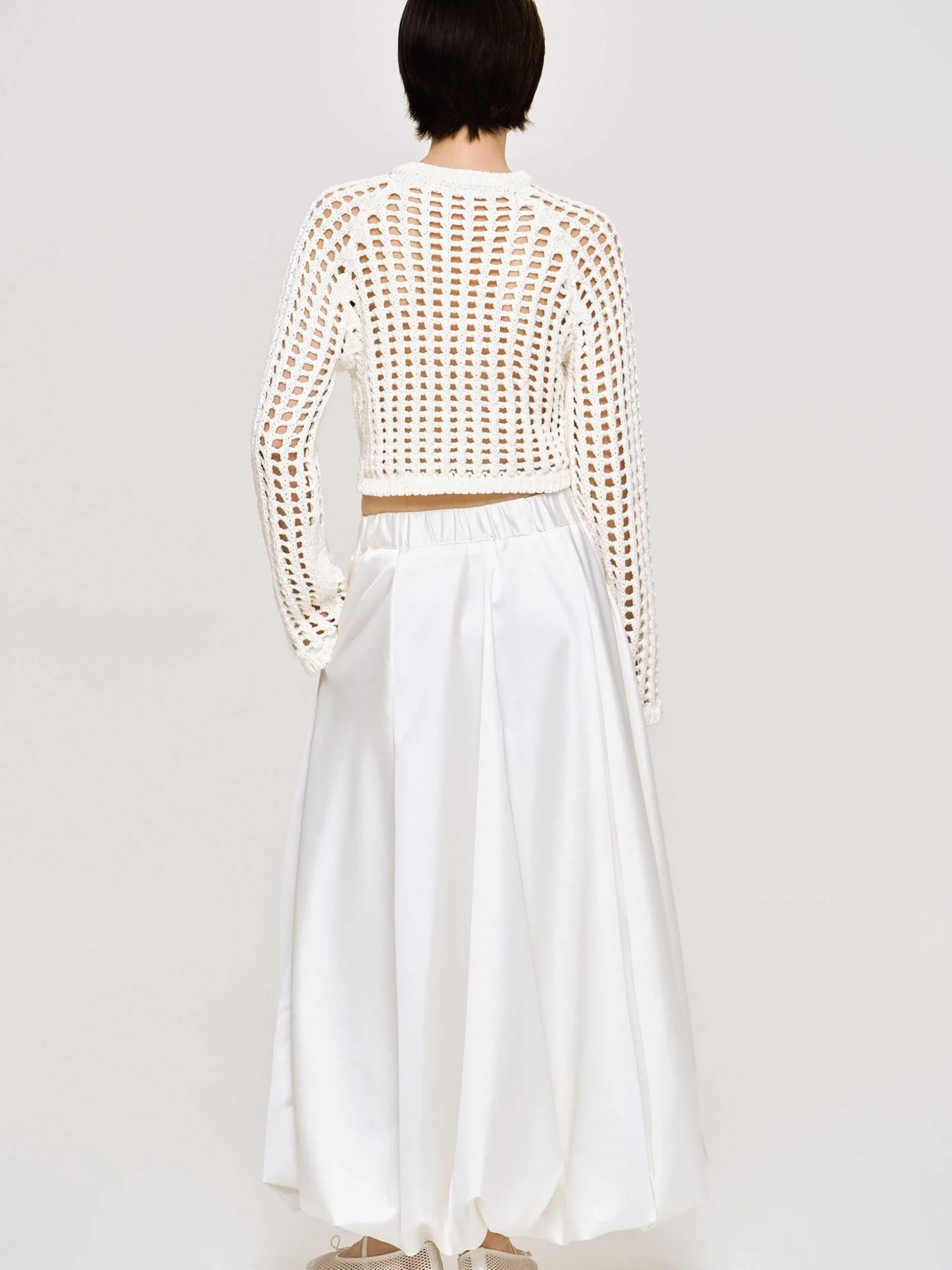 Women Source Unknown Clothing-Kaleido Puffball Skirt, White