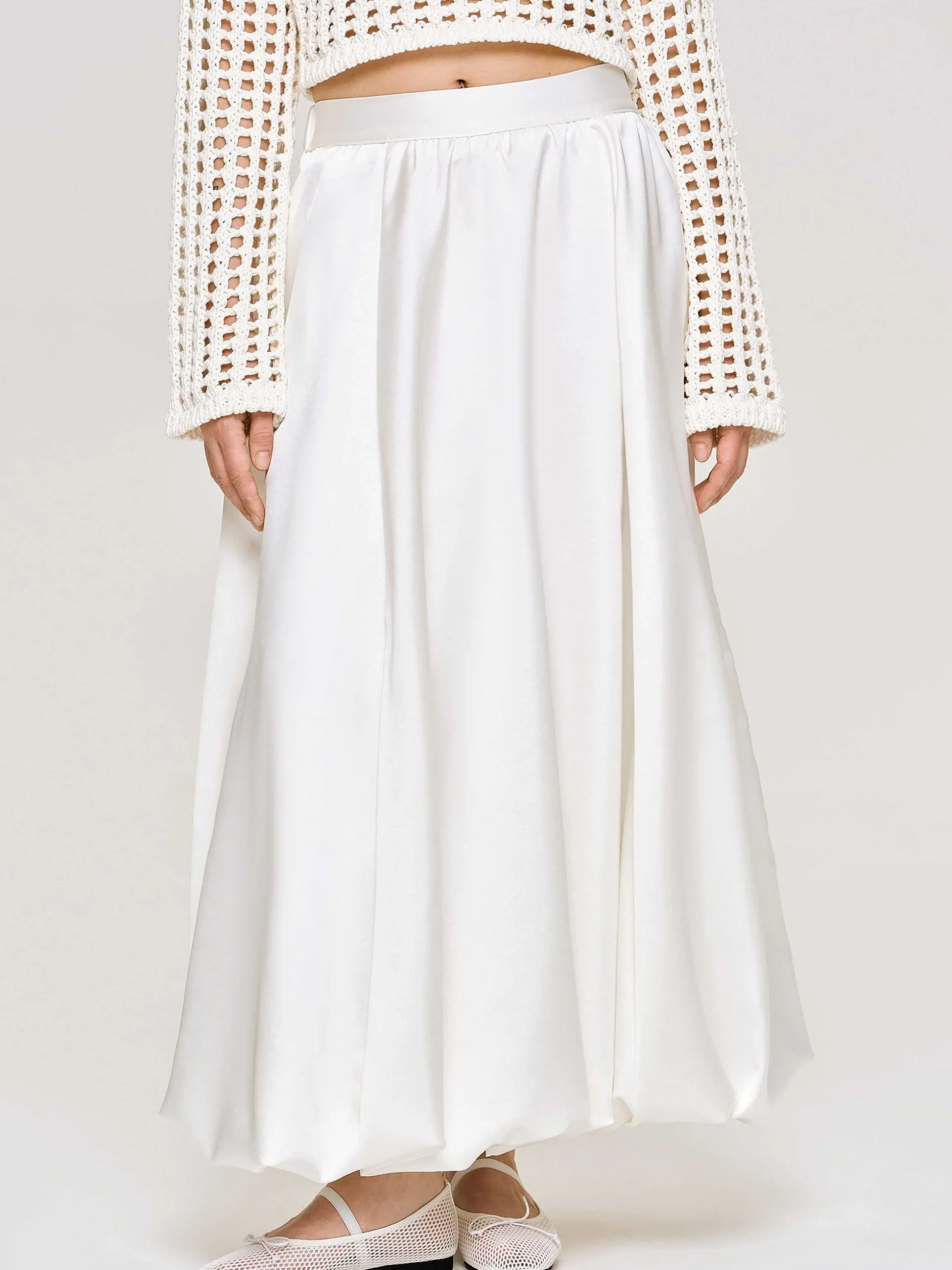 Women Source Unknown Clothing-Kaleido Puffball Skirt, White