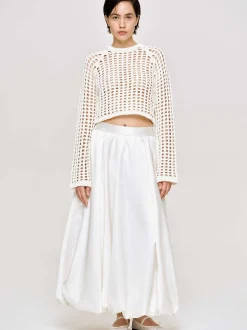 Women Source Unknown Clothing-Kaleido Puffball Skirt, White