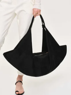 Women Source Unknown Shoes & Bags-Large Fortune Cookie Bag, Suede Black