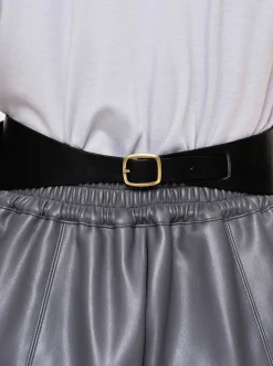 Women Source Unknown Accessories-Large Pin-Buckle Belt, Black