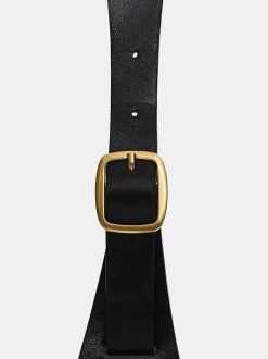 Women Source Unknown Accessories-Large Pin-Buckle Belt, Black
