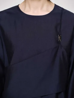 Women Source Unknown Clothing-Layered Blouse, Navy