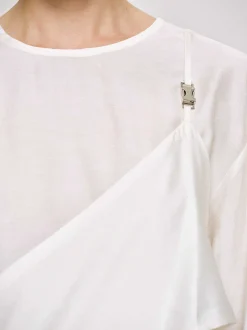 Women Source Unknown Clothing-Layered Bustier Blouse, Ivory