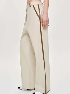 Women Source Unknown Bottoms-Leather-Trimmed Pants, Canvas