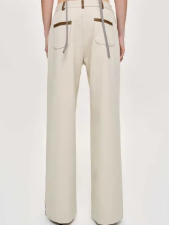Women Source Unknown Co-Ords-Leather-Trimmed Pants, Canvas
