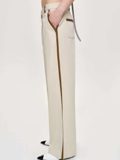 Women Source Unknown Co-Ords-Leather-Trimmed Pants, Canvas