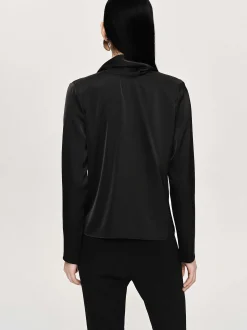Women Source Unknown Clothing-Leiva Cowl-Back Blouse, Black