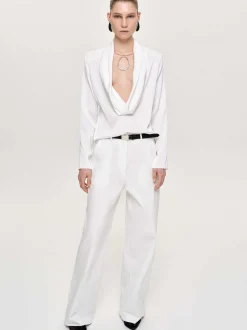 Women Source Unknown Clothing-Leiva Cowl-Back Blouse, White