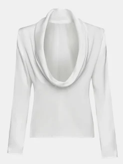 Women Source Unknown Clothing-Leiva Cowl-Back Blouse, White
