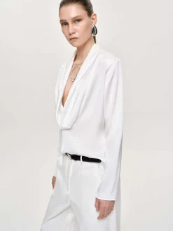 Women Source Unknown Clothing-Leiva Cowl-Back Blouse, White