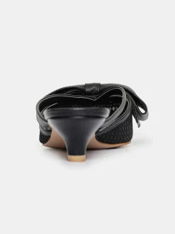 Women Source Unknown Shoes & Bags-Lisa Mesh Bow Mules, Black