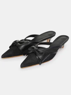 Women Source Unknown Shoes & Bags-Lisa Mesh Bow Mules, Black