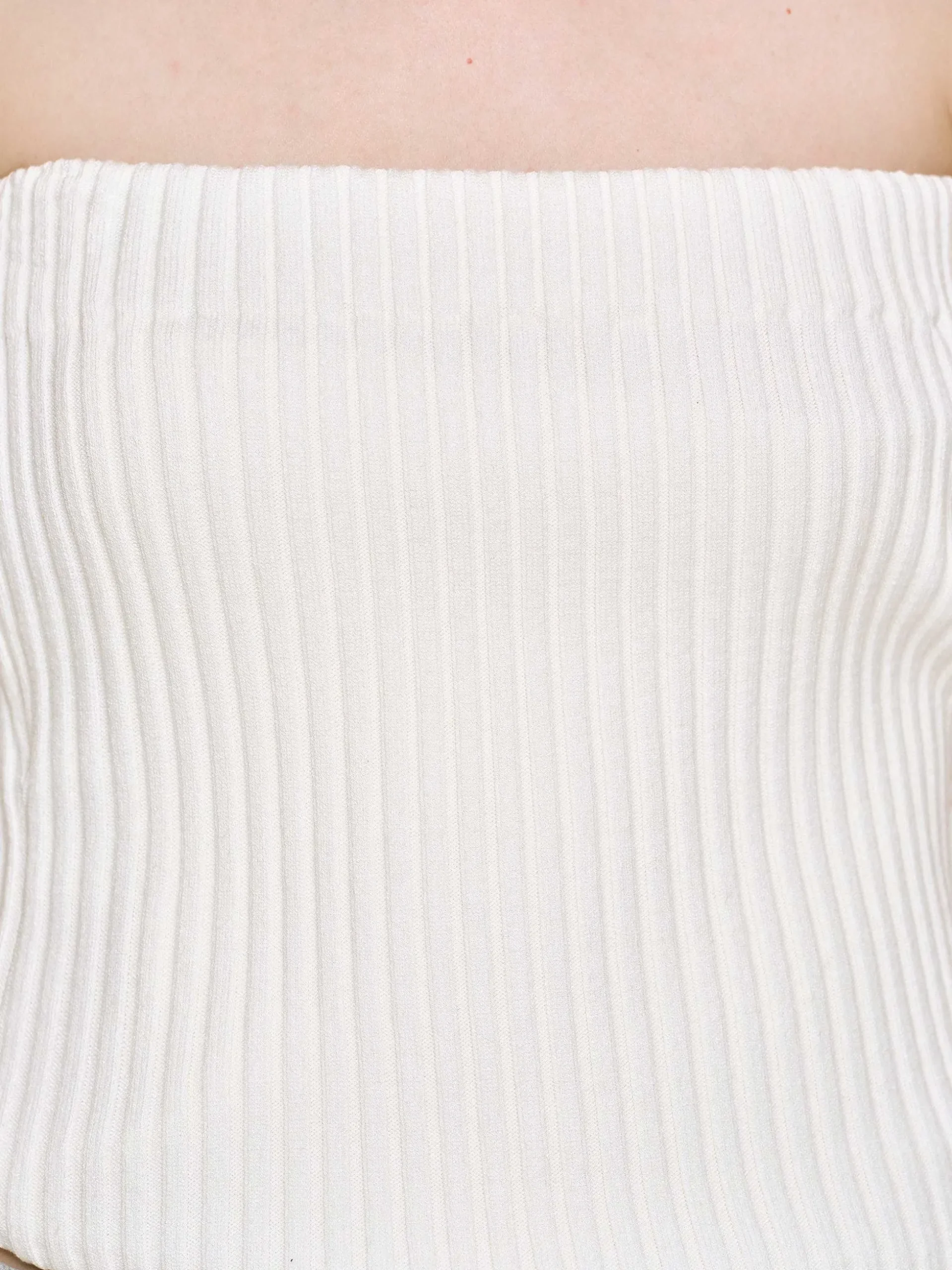 Women Source Unknown Clothing-Long Split Rib Knit, White