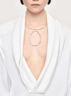 Women Source Unknown Clothing-Loop Choker, Silver