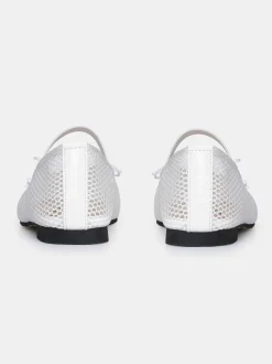 Women Source Unknown Shoes & Bags-Mary Jane Mesh Ballet Flats, White