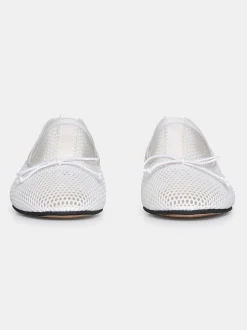 Women Source Unknown Shoes & Bags-Mary Jane Mesh Ballet Flats, White