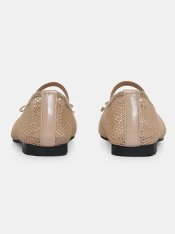 Women Source Unknown Shoes & Bags-Mary Jane Mesh Ballet Flats, Taupe