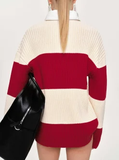 Women Source Unknown Accessories-Matias Oversized Knit Polo, Red