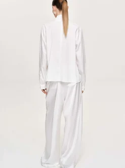 Women Source Unknown Tops-Mesash Twisted Scarf Blouse, White