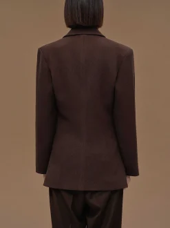 Women Source Unknown Outerwear-Nangy Double Breasted Cinched Blazer,