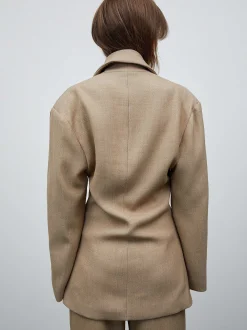 Women Source Unknown Clothing-Nangy Double Breasted Cinched Blazer,