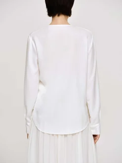 Women Source Unknown Clothing-Notte Draped Scarf Blouse, White