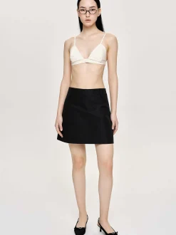 Women Source Unknown Bottoms-Nylon Suit Miniskirt, Black