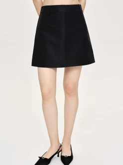 Women Source Unknown Bottoms-Nylon Suit Miniskirt, Black