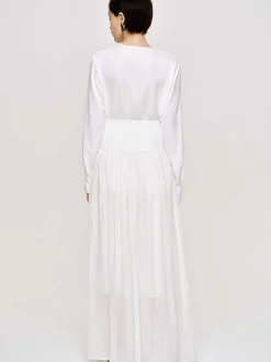Women Source Unknown Bottoms-Ocelia Drop Waist Maxi Skirt, White