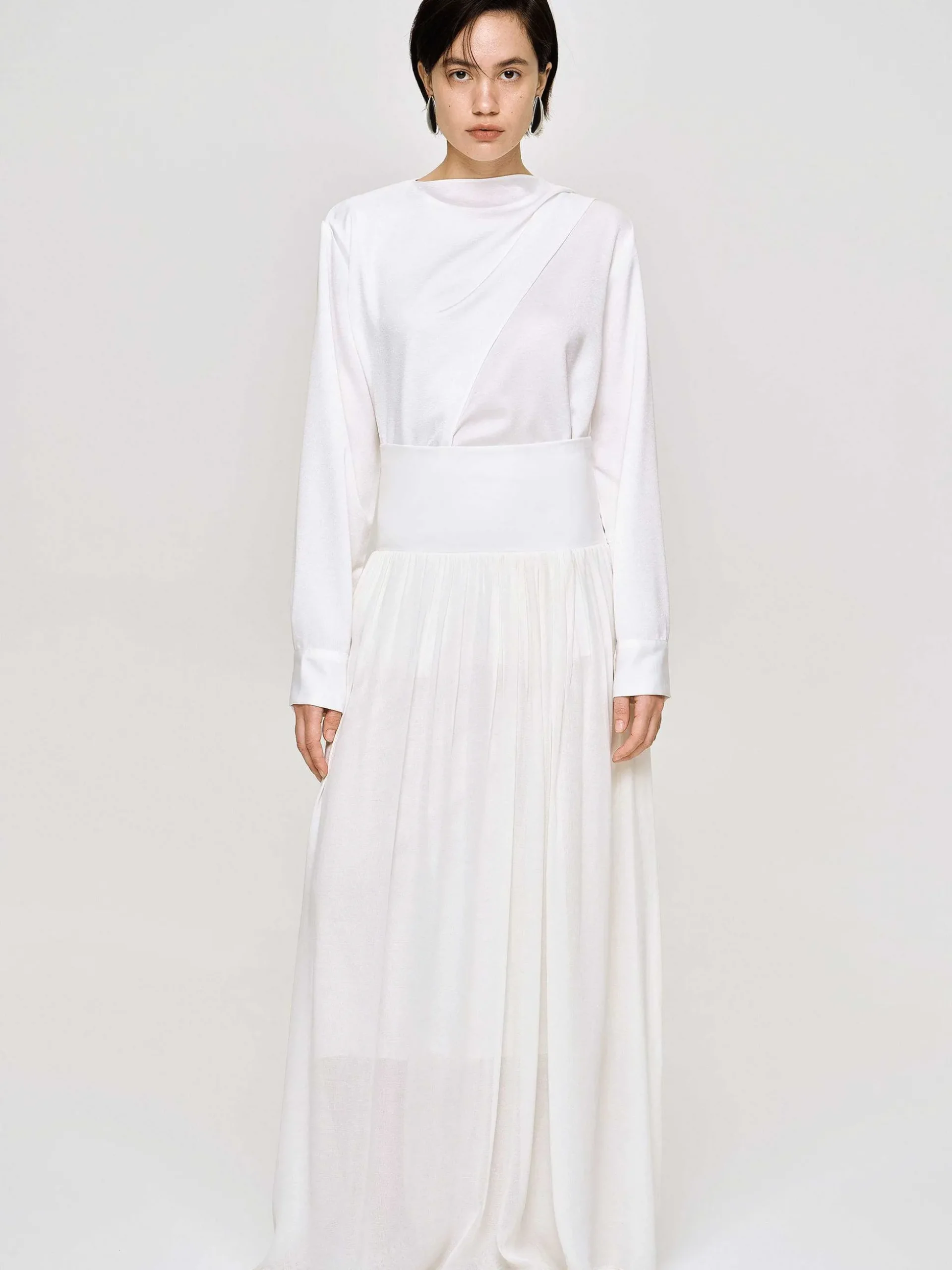 Women Source Unknown Bottoms-Ocelia Drop Waist Maxi Skirt, White